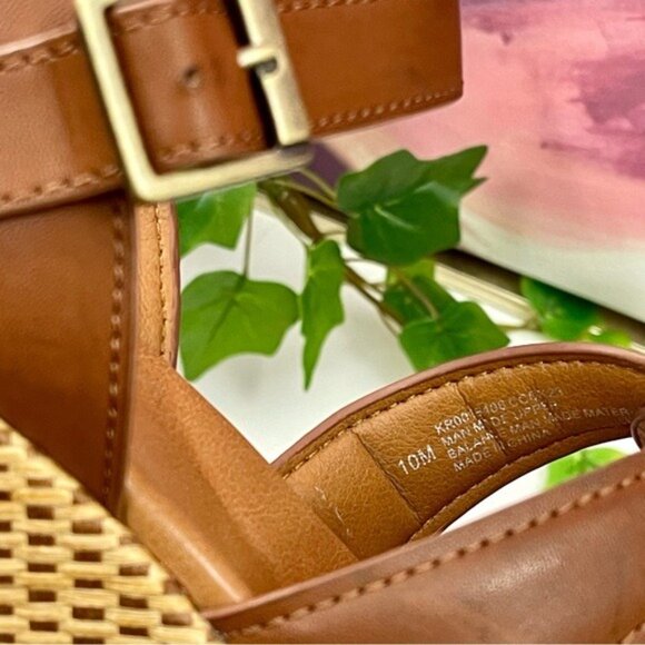 Korks by Kork-Ease Dee Sandals Strappy Wedge Heel Platforms Cognac Brown Size 10 - Picture 9 of 11